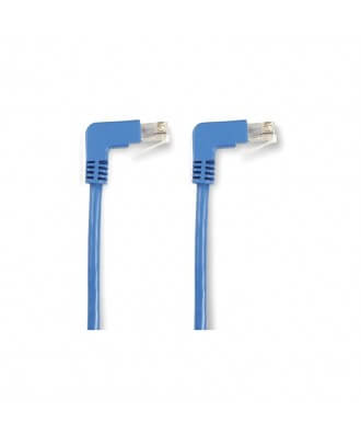 UTP-kabel - 0.3 meter CAT6 straight Blauw haaks