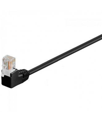 UTP-kabel - 0.25 meter CAT5E straight Zwart 2 x haaks