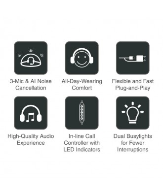 Yealink UH46 MONO USB-C/A bedrade headset (MS Teams)