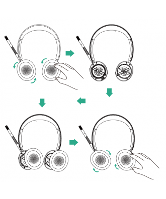 Kunstlederen oorkussen Yealink BH74-WH68-UH48 (1 x 2 stuks)